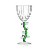 Botanica optical stemmed glass pink flowers