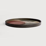 Overlapping Dots Tray Glass Round Large