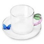 Fruit & Flowers Teacup leaf w/ saucer Blue Butterfly