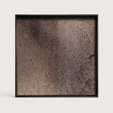 Aged tray - mirror - Bronze - square - S