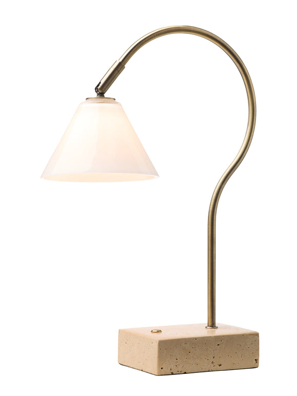 Question table lamp, Antique brass