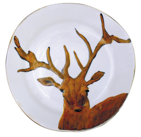 Majolica Deer Dessert Plate
