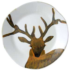 Majolica Deer Dinner Plate