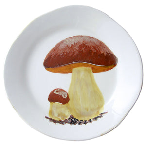 Majolica Porcini Mushroom Dinner Plate
