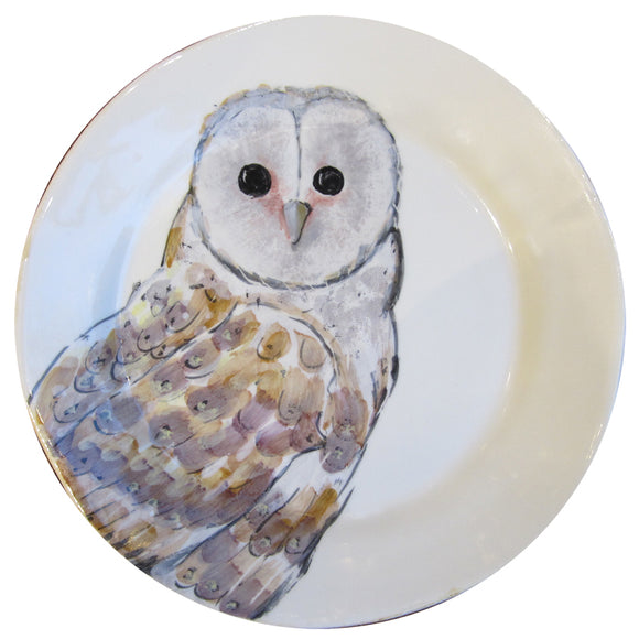 Majolica Owl Dessert Plate