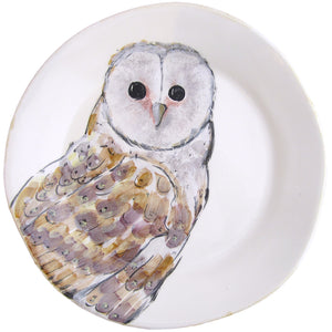 Majolica Owl Dinner Plate