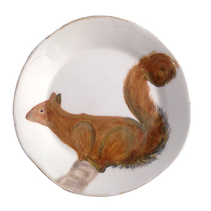 Majolica Squirrel Dessert Plate