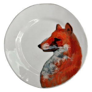 Majolica Fox Dessert Plate