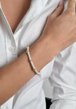 Bamboo Enameled Hinged Bangle, Pale Blue