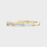 Bamboo Enameled Hinged Bangle, Pale Blue