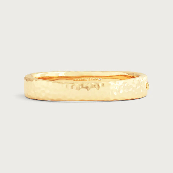 Farrier Wide Hinged Bangle, Gold