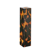 Faux Tortoiseshell Lacquer Tall Candlestick - 24cm