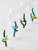 Marine Garden Stemmed Glass Green Fish