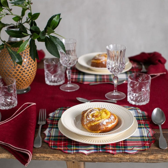 Plaid Firenze Placemat, Scozzese Avorio - Rosso