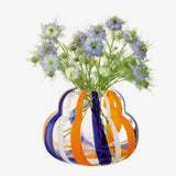 Folk Vase Blue/Orange/White