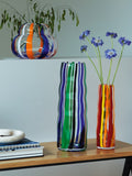 Folk Vase, Black/Blue/Green