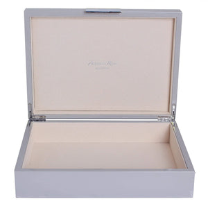 Large Chiffon Lacquer Box With Silver