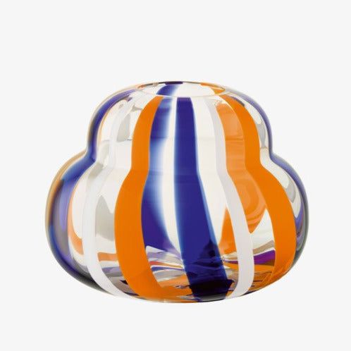 Folk Vase Blue/Orange/White