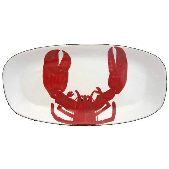 Majolica Breton Lobster Long Oval Dish