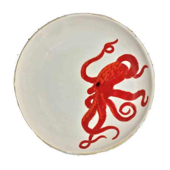 Majolica Octopus Large Round Dish