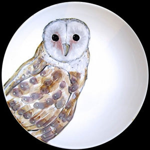 Majolica Owl Large Round Dish
