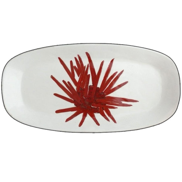 Majolica Sea Urchin Long Oval Dish