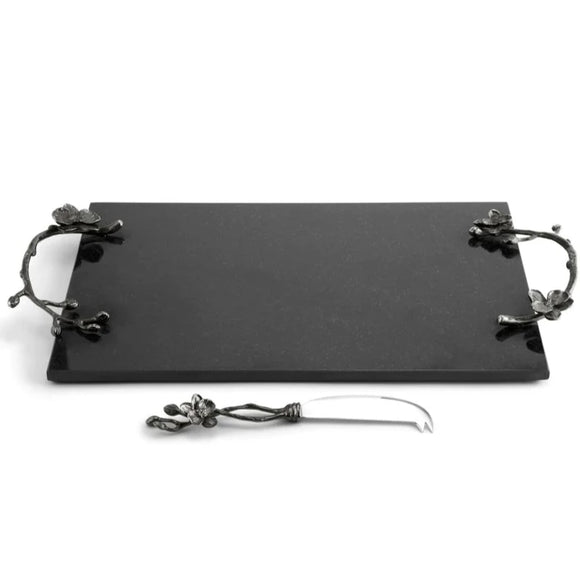 Black Orchid Cheese Board w/ Knife - LG