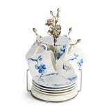 Blue Orchid Demitasse - Set w/ Stand
