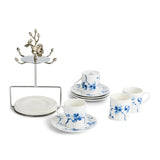Blue Orchid Demitasse - Set w/ Stand