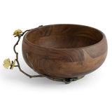 Butterfly Ginkgo Wood Salad Bowl