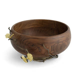 Butterfly Ginkgo Wood Salad Bowl