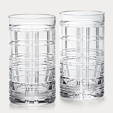 Hudson Plaid Highball Set