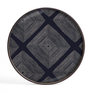 Ink Linear Squares Glass Tray