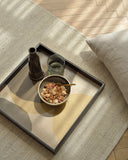 Overlapping Dots tray - glass - Cinnamon - square - S