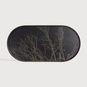 Black Tree wooden tray oblong