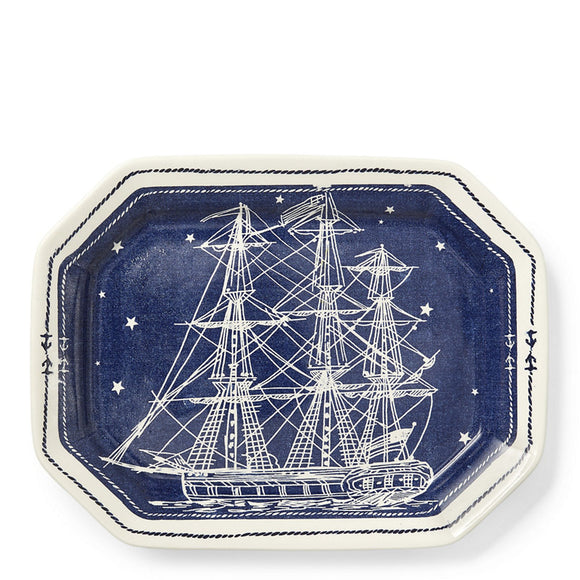 Northern Star Large Rectangular Platter, Indigo