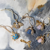 Sparkle bee hanging ornament, Periwinkle