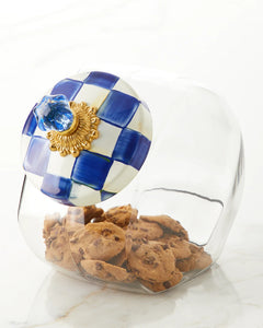 Royal Check Enamel Sweets Jar With Royal Ckeck Enamel Lid