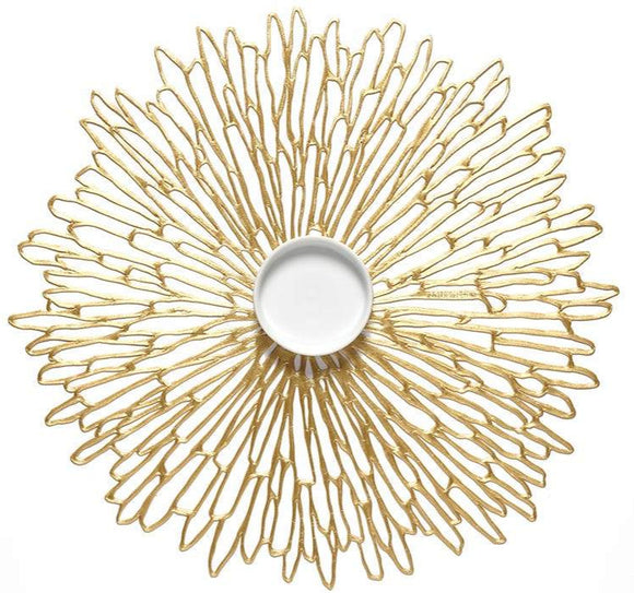 Placemat Bloom Round Gilded